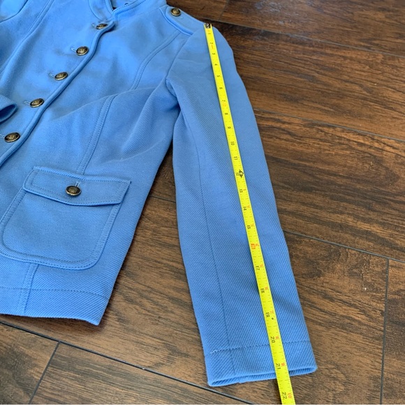 Talbots | Blue KNIT BAND Blazer JACKET - Picture 7 of 13